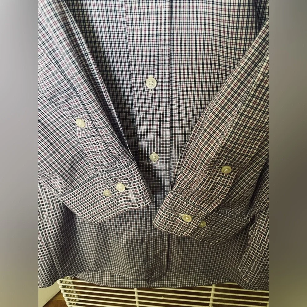 Ralph Lauren Yarmouth Purple And Navy Plaid Polo Shirt Size 16 (Medium) 32/33 - Picture 4 of 7